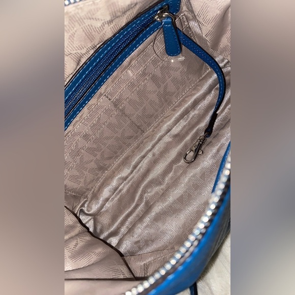 NWOT MICHAEL KORS JET SET STEEL BLUE SMOOTH PEBBLED LEATHER CROSSBODY 11.5Wx8.5L - Picture 7 of 10